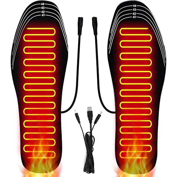 Heated Insoles, USB Heated Shoes Outdoor Sports Foot Warmer (Size