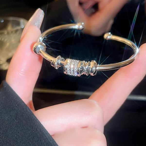 Bangle Armband för Kvinnor Flickor Slät Bangle Öppen Justerbar Manschett Armband Bangle Armband Smycken Present till Födelsedag C