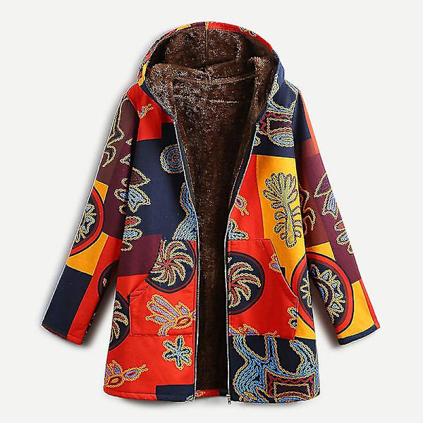 Fashion Dame Frakke Hætte Åben Front Varm Cardigan Jakke Yderbeklædning Overfrakke（XXXL）