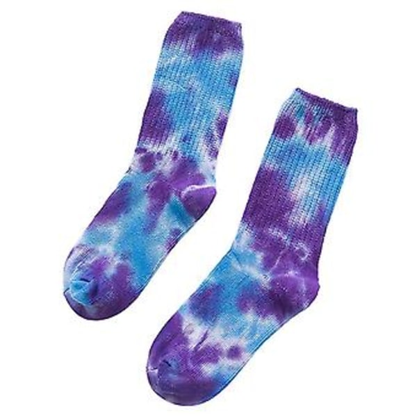 Mode Wild Skateboard Tykke Bomuldsstrømper Par Tie Dyed Trendy Retro Sok Uni (Sort)