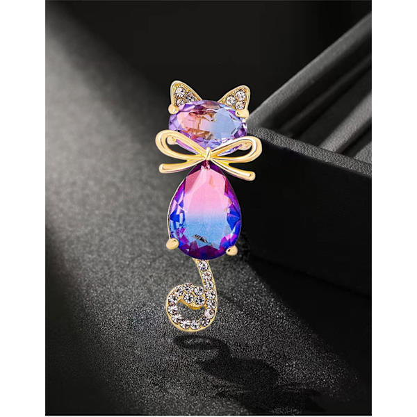 Krystal Kat Brosche Sød Killing Pin Corsage Krystal Killing Glitrende Brosche Buer Dyr Brosche Fint Dyr Rhinestone Maerke Smykker Gaver Ydertøj Tøj Dekoration
