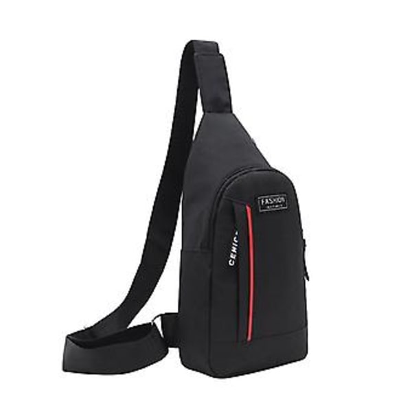 Herrar Mode Multifunktionell Axelväska Crossbody På Axel Resa Slingväska (Svart)