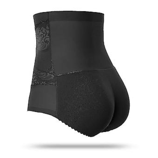Naisten pehmustetut push-up alushousut, pakarannostin, muotoilija, teko-peppu (M Korkea vyötärö 289musta)