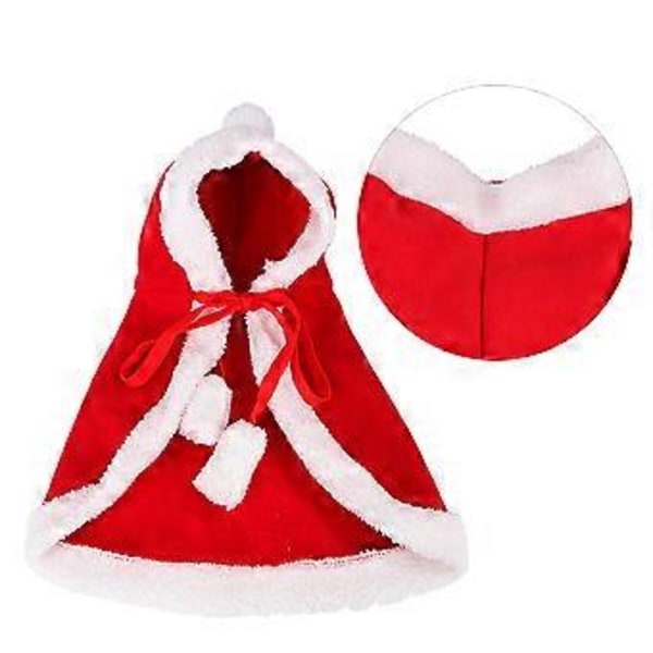 Julkapp för Hundar, Rolig Husdjursdräkt Cosplay Kläder för Hund Valp (Storlek S)