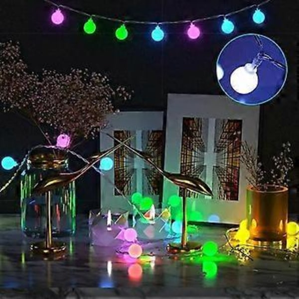 JKWG LED Ljusslinga - 15m 100 Lampor Åtta Funktioner Batteridriven Vattentät + Fjärrkontroll Globe LED Ljusslinga Inomhus Med Fjärrkontroll