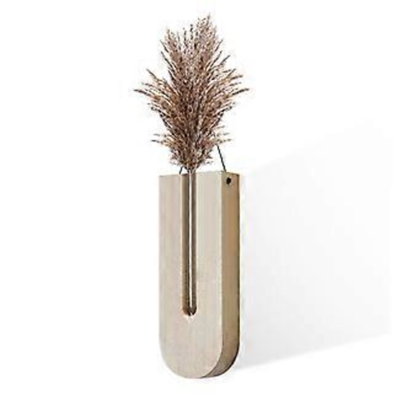 Trävas Väggdekoration Blomkruka Trävas Blomkruka Hängande Blomkruka Väggdekoration Artefakt (gul)