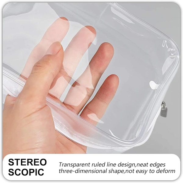 Transparent reseväska, transparent pennfodral, 6 stycken reseväskor