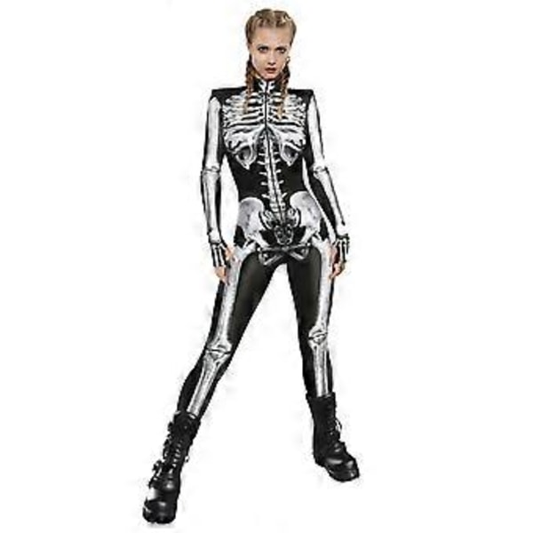 Robot Cosplay Kostume Halloween Robot Jumpsuit Til Kvinder Steampunk Sexet Cosplay Kostumer Karneval Party Langærmet Halloween Bodysuit Cool(M Hvid)