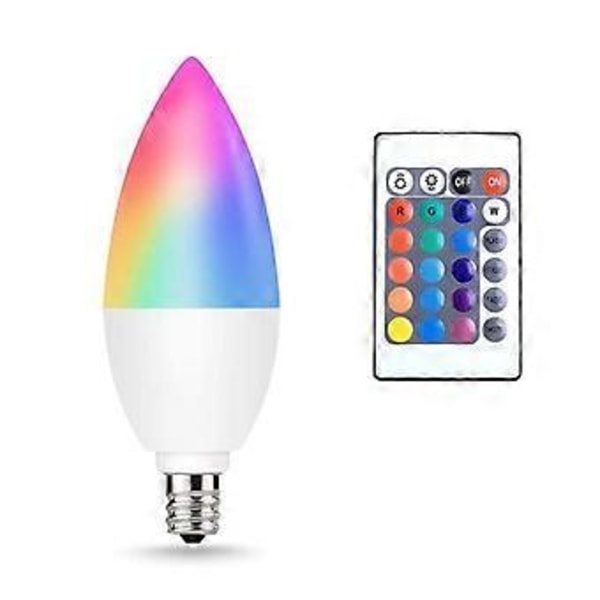 6000k LED RGB-lampa Spotlight Glödlampa 3-5w E12 E14 E26 E27 B22 Smarta Glödlampor Fjärrkontroll Glödlampor Dimbar Heminredning (Som visas 2)