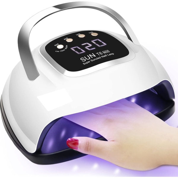 UV-neglegel, 220W LKE-neglegellampe med håndtag, 4 timer, HD LCD