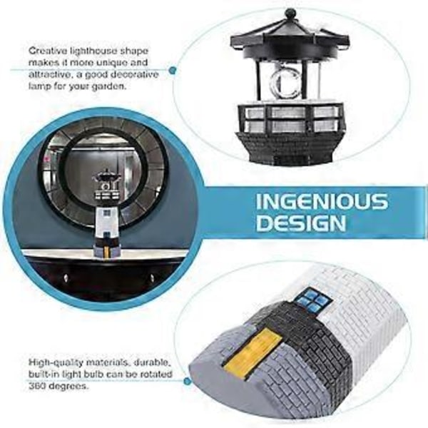 Chic Solar Fyr LED Fyr Ornament Indendørs Dekoration Fyr