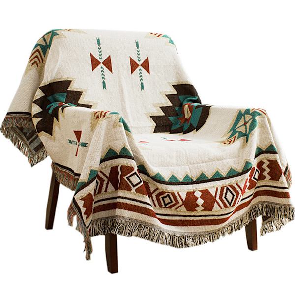Navajo Aztec Matta Täcke Bohemisk Tribal Tribal Geometrisk Mönster