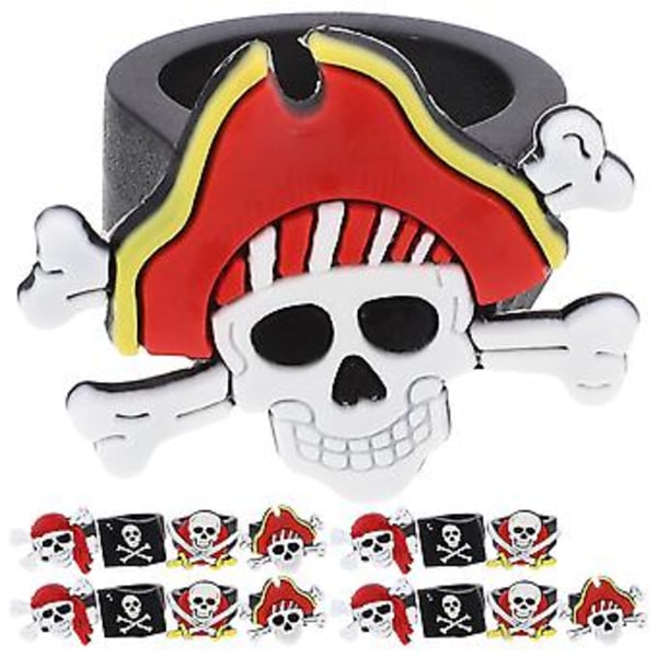 16 kpl Piratateemalla PVC-kumirenkaat Lasten lelurenkaat (Sekalaiset värit)