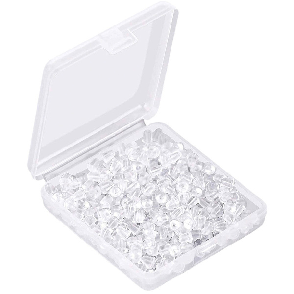 Silikonörhängen Bakstycken Örhängen Bakstycken 1200 st Mjuka Genomskinliga Öronsäkerhetsbakstycken Backstops Clutch Stopper Ersättning fo