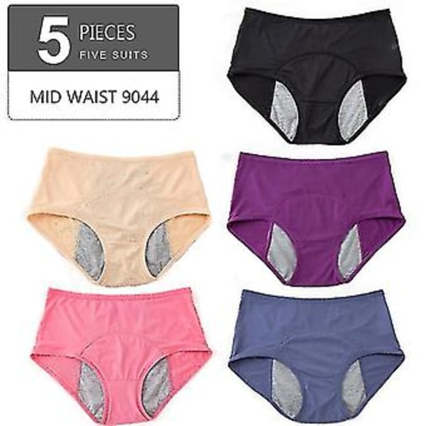 Størrelse L-7xl Lekkasjesikre Menstruse Truser Fysiologiske Bukser Kvinner Undertøy Periode Bomull Vanntette Truser (2xl)