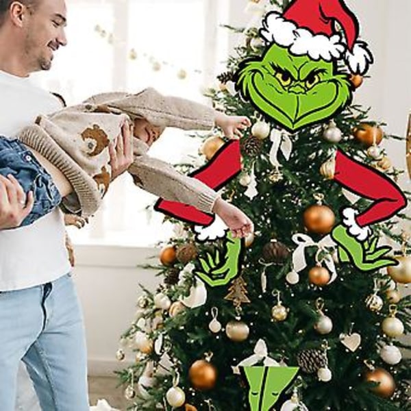 4 stk/sett Julenissen Grinch Juletrær Topper Dekor Hode Ben Hånd Festpynt Rekvisitter ( )