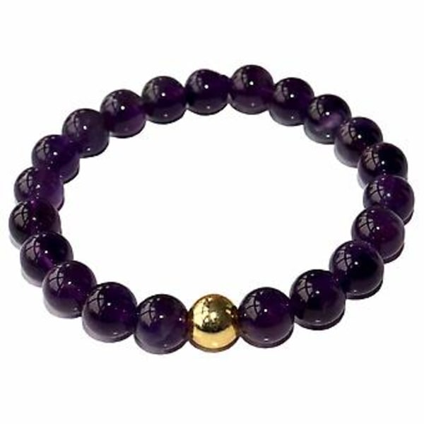 8 Mm Couples Bracelet Natural Stone Tiger Eye Agates Yoga Beads Bracelet For Men Women Friend Gift Charm Strand Jewelr (Amethyst )