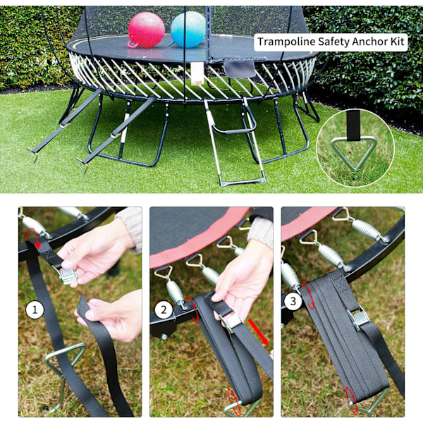 Tungt Galvaniserat Trampolinförankringsset med Fjäderpu