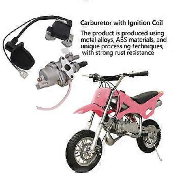 Karburator med tændspole højeffektiv karburator tændspolesæt til 47cc 49cc Mini Quad Pit Dirt Super Pocket Bike ATV