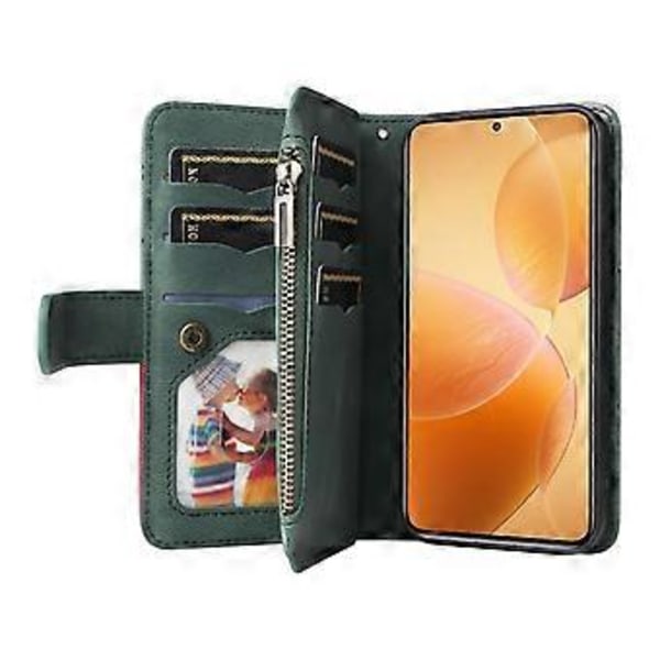 KT Multi-Function Series-5 Xiaomi 14T Pro -kotelolle Vetoketjullinen lompakko Nahkainen puhelinkotelo Jalusta (Tyyli D)