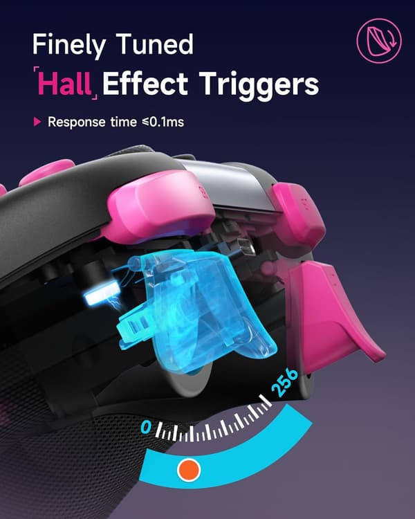 X05 2.4g trådløs gamingcontroller til PC/Steam/iPhone/Android/Switch - Bluetooth-controller Gamepad med Hall-effekt,