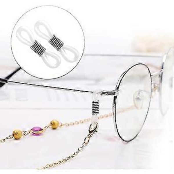 50 stk Holder Kjede Brilleender Brillekjede Stropp Løkkeender Av Glass Snorender Av Brillekjede Holder Silikon Lanyard Stropp Diy Perlekobling Ey
