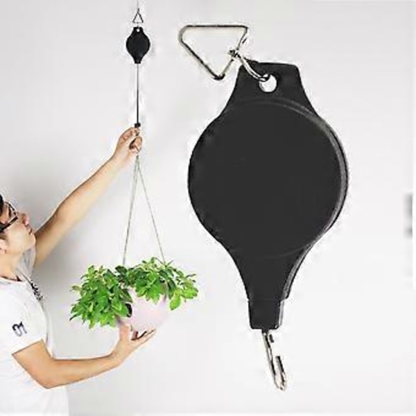 4-pack Växtrulle Infällbar Rulle Växthängare Hängande Blomkorg Krok Hängare för Trädgårdskorgar Krukor och Fågelmatare i Olika Höjder