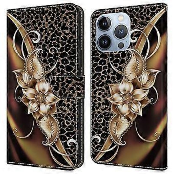 Til iPhone 16 Pro Max Cover PU Læder Wallet Flip Cover med Ståfunktion (Style C)