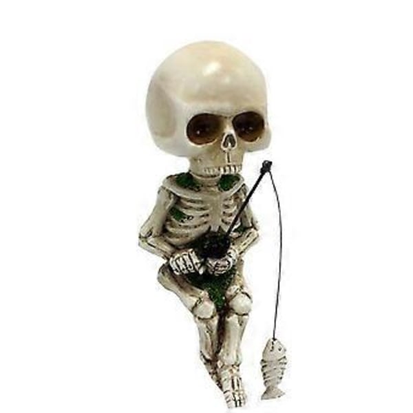 Ny Skelet Fiskestatue Haveindretning Halloween Kunst Gårdhave Skulptur Resin( )