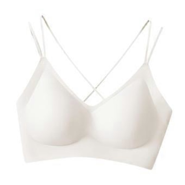 Dam BH Jelly Strip Support T-shirt BH Underkläder Push up BH Vadderade Braletter(M Vit)