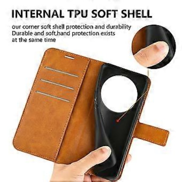 Til Xiaomi Poco C75 4G/Redmi 14R 5G/14C 4G Stand Case Anti-Scratch Kalvetekstur Læder Telefon Cover(Style A)