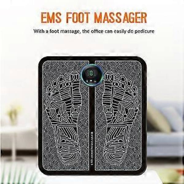 EMS Elektrisk Fotmassagmatta Muskelavslappnande Stimulator Benformande Massageplatta~~(2 batteridriven)