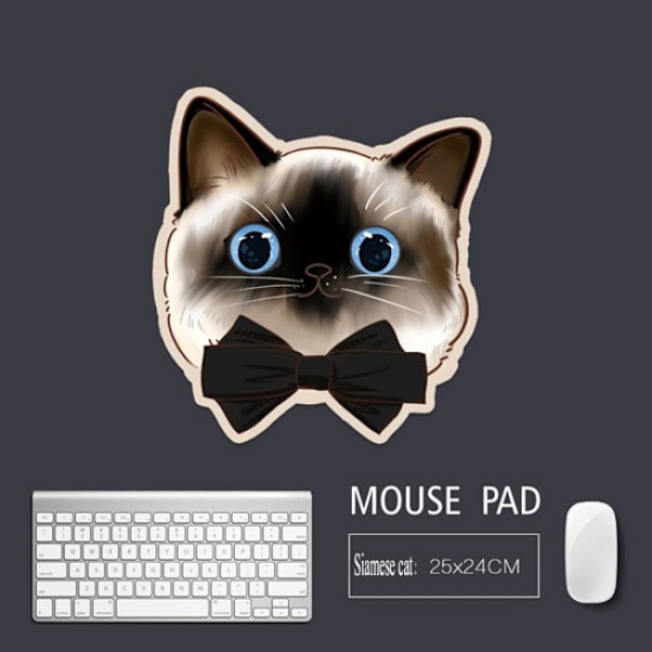 Siamesisk katt musematte søt kontormusematte tegneserie design datamaskiner