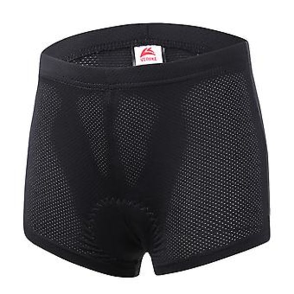 Dame Cykelbukser med Polstring, Holdbare Mesh-Shorts, Bløde, Hurtigtørrende, til MTB og Landevejscykling (L sort)
