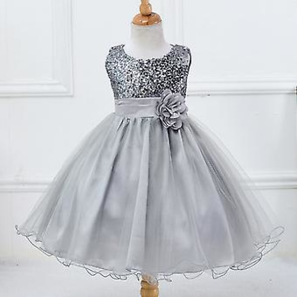 Flickors Glittrande Prinsess Tutu Klänning Bröllop Fest Boll Bal Kvällstullklänningar (7-8 År)