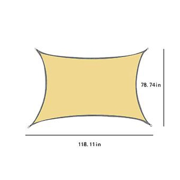 Suorakulmainen Varjostuskankaali 78.74*118.11in Estekankaali Terassille Pihalle Nurmikolle Puutarhaan Ulkoaktiviteetteihin Beige