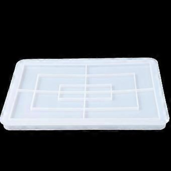 Rektangulær Brette UV Krystall Epoxy Mold Serveringsfat Resin Silikonform DIY Håndverk Hjemmedekorasjon Støpeverktøy