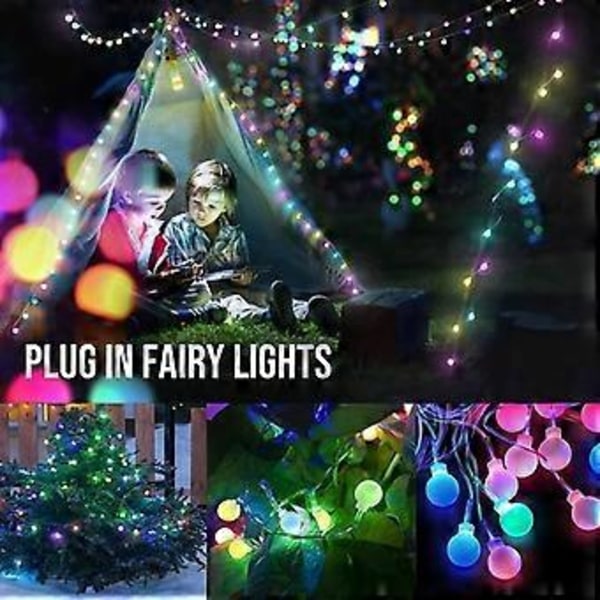 JKWG LED Ljusslinga - 15m 100 Lampor Åtta Funktioner Batteridriven Vattentät + Fjärrkontroll Globe LED Ljusslinga Inomhus Med Fjärrkontroll