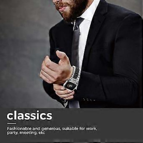 Kompatibel med Apple Watch Remmer Bytte Rustfritt Stål Metall Rem - Midt Svart 38-40mm