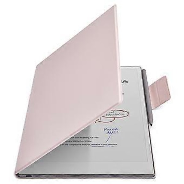 För ReMarkable Paper Pro Fodral PC+PU Läder Tablet Magnetiskt Skydd med Pennhållare Auto Wake/Sleep (Rosa)