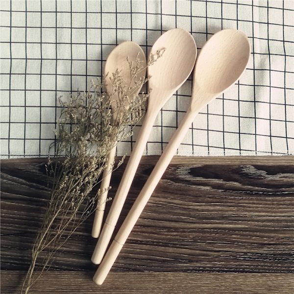 Select Maple Solid Spoon Set, 10, 12, 14 tommer 3-delt sæt, Naturlig