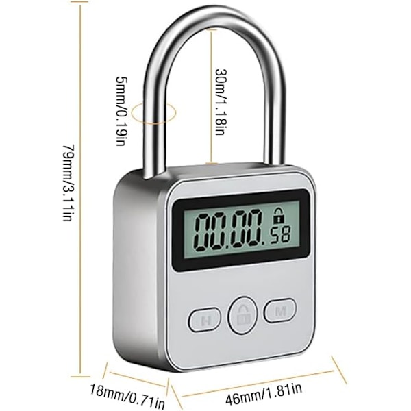 Näyttölukko, matkalaukun riippulukko LCD-näytöllä, USB-ladattava riippulukko C