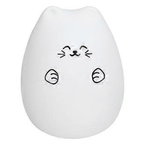 LED Katteformet Lampe Farverig Silikone Tap Natlampe USB Opladning Ambient Belysning til Hjemmebrug i Soveværelset