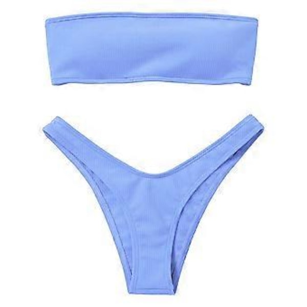Naisten rantabikinisetit, muodikas yksivärinen seksikäs ontto avoselkäinen bikini uimapuku jaettu uimapuku kesä Push up (style68)