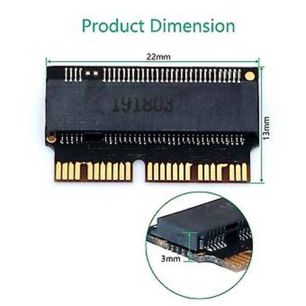 M.2 NGFF AHCI NVMe SSD Konverteradapter 12+16Pin for 2013-2017 M.2 NVME SSD Konverteradapter