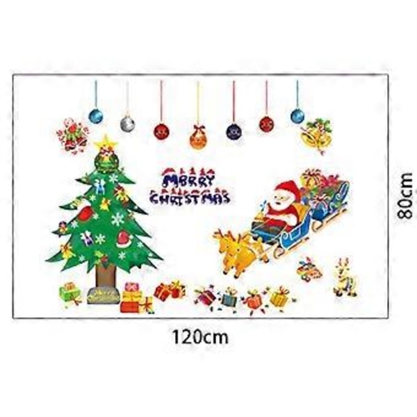 70cm*50cm Julenissens Kule Hjemmedekor Veggvindu Klistremerke Dekal