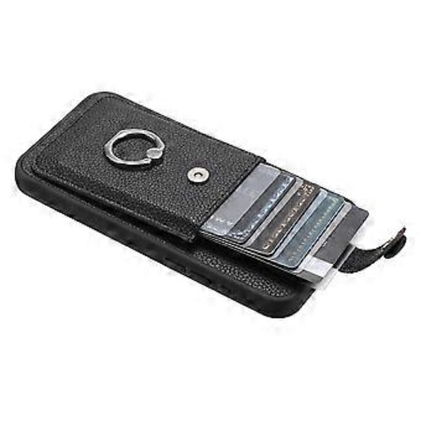 Samsung Galaxy S23 Ultra -kotelo, korttipaikat, nahkainen takakansi ja rengastuki (tyyli E)