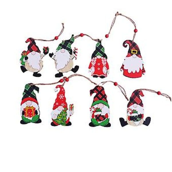 16 Stykker Jule-Nisse Trepynt Julenisse Trepynt Trehengende Nisse Nisse Skandinavisk Nisse