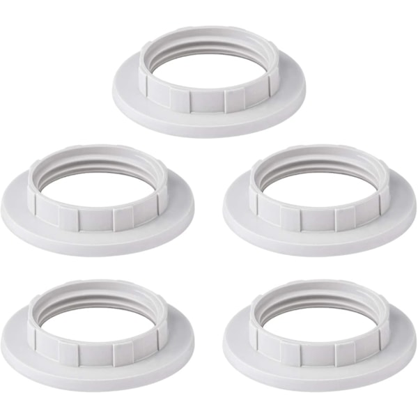 10 stk. Lampeskærm Reducer Ring E27 Konverter Til Lampholder Twist Plastik Lampskærm Montering Vaskemaskine Adapter Ring（Hvid）
