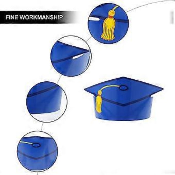 12 stk. DIY Graduation Cap Justerbar Graduation Papirhatter Caps Party Favor for Barn Voksne
